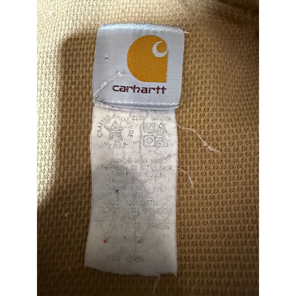Carhartt Workwear Active Jacket Full Zip Hooded Canvas Coat Beige XL Vintage - Picture 6 of 16